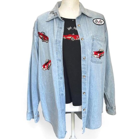 Las Olas Vintage Racing Car Shirt Set Size M/L - Picture 2 of 11